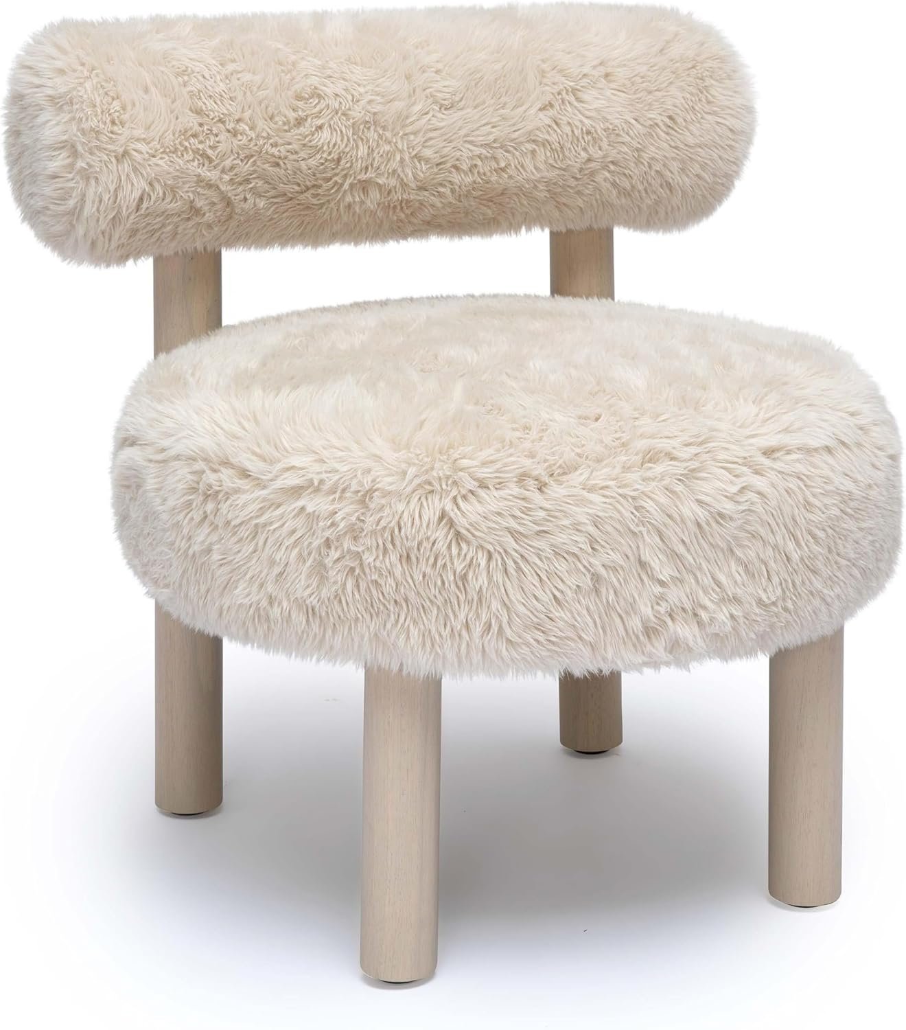 Tov Furniture Carmel Natural Vegan Shearling Accent Chair